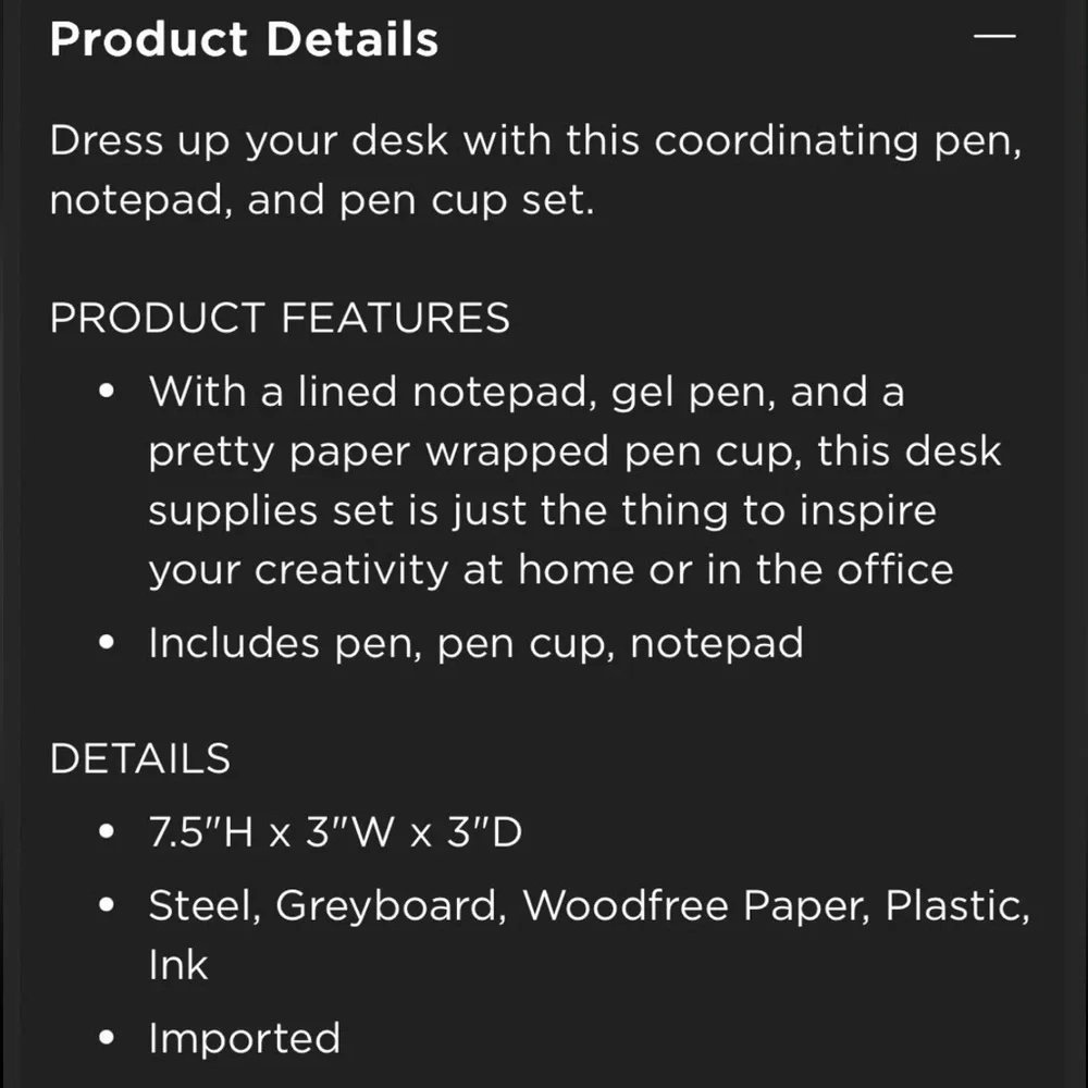 VERA BRADLEY Gift Set Ikat Island Tile Blue Pen Cup 50 Sheet Gel Pen Notepad Set